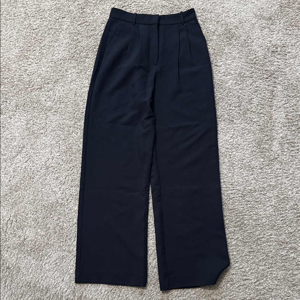 Abercrombie & Fitch Black Wide-Leg Trousers